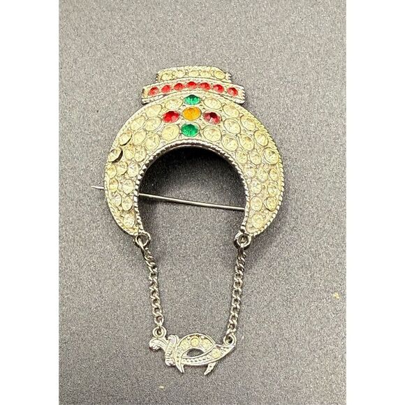 Masonic Shriners Crescent Moon & Scimitar Brooches Set of 2 Vintage - Picture 3 of 6